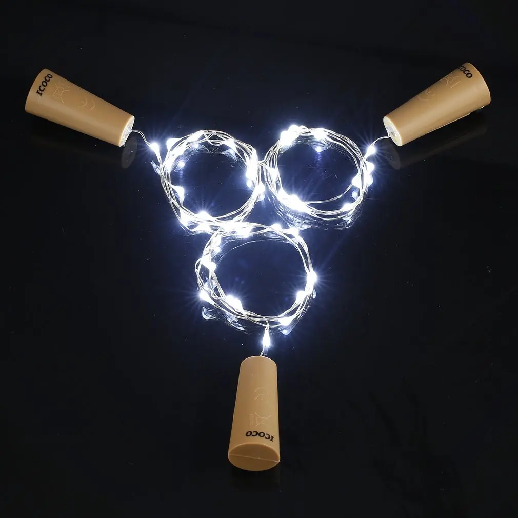 3 Pcs Wine Bottle Cork Lights Copper LED Light Strips Wire Starry Lamp Kit DIY with battery for Party Holiday Decoration