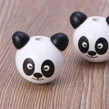 10 шт 24 мм деревянный медведь голова прорезывания зубов жевательные бусины для ребенка DIY соски цепи N1HB