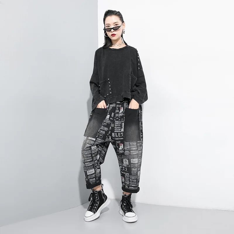 Max LuLu осенние модные корейские укороченные женские топы винтажная одежда женские футболки с длинными рукавами и карманами Повседневная футболка оверсайз