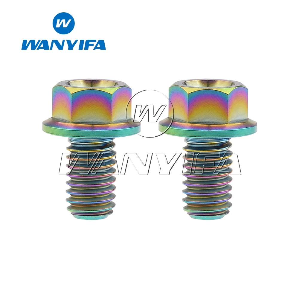 M6x10 rainbow Титан информацию о работоспособности системы/индикаторе температуры винт для велосипеда M6x10 15 20 25 30 35, 40 45 50 55 60 65 мм Велоспорт винты с шестигранной головкой фланец крепления - Цвет: M6x10 rainbow