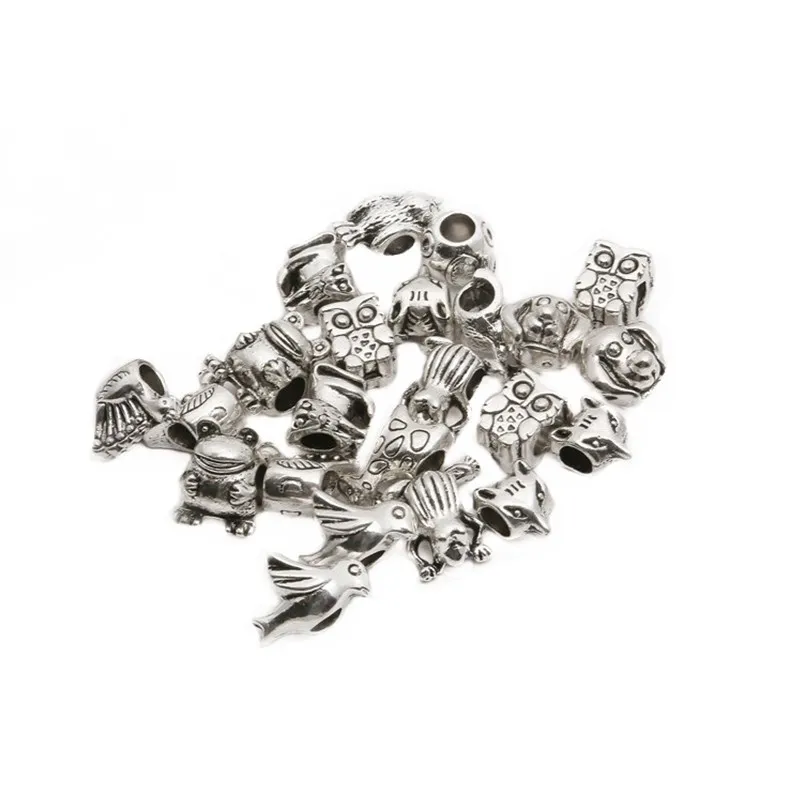 

20pcs/lot 4mm Mixed Owl Fox Bird Pattern Spacer Loose Beads For DIY Jewelry Making Bracelets for Women Girls