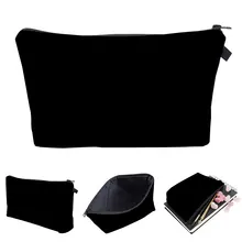 

Solid Cosmetic Organizer Bag Pure Black Pouch Organizer Bag For Women Cosmetic Bag Case Solid Color Toiletry Tool Makeup Bag