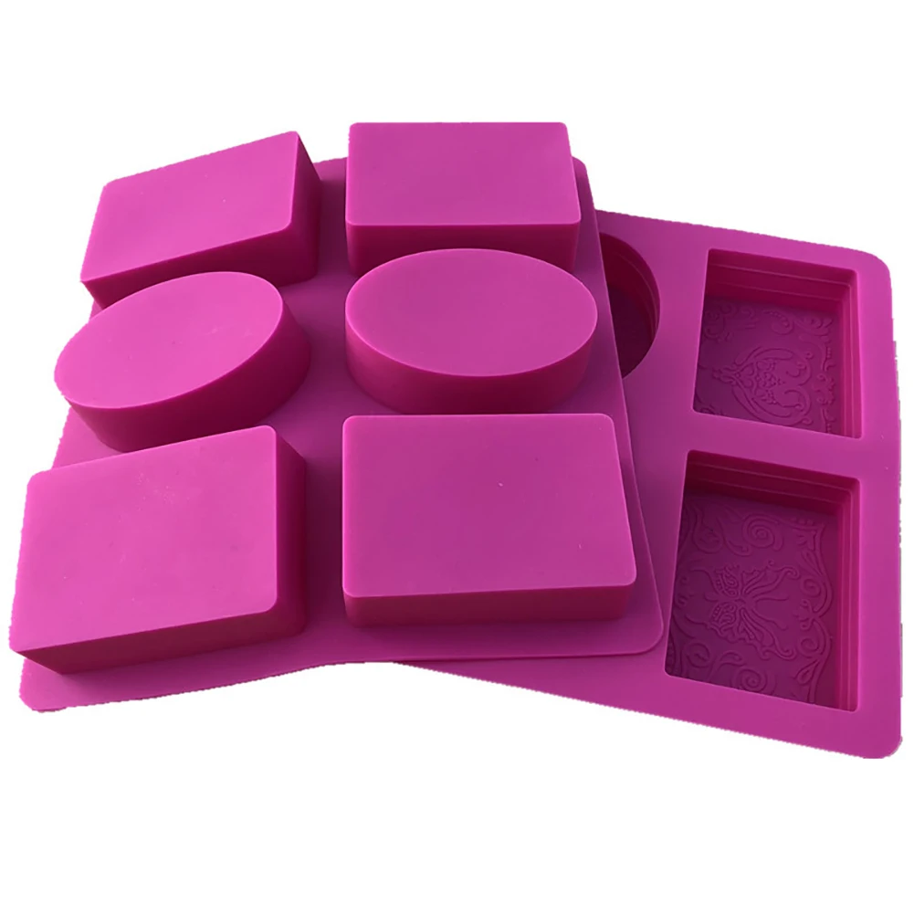 6 ячеек обычная прямоугольная силиконовая форма для мыла выпечки поднос