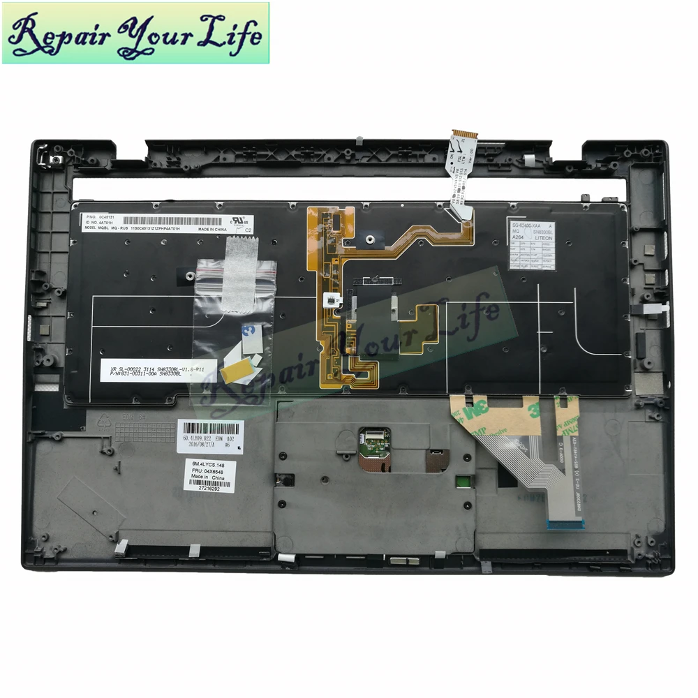 Клавиатура для ноутбука lenovo Thinkpad X1 carbon Gen 2nd RU Клавиатура с подсветкой palmest TOP Case 04X6548 0C45131 MQ-RUS