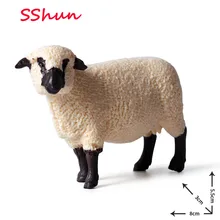 

8*3*5.5CM Children's Toys Static Solid Simulation Wild Animal Model Sheep Shrop Jun Sheep Plastic Model Toy
