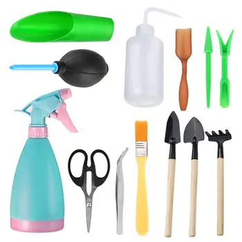 

YosHouse 13pcs Garden Planter Kit Succulent Planting DIY Tool Set Sowing Transplant Seedling Tool Bonsai Fertilizer Drilling Kit