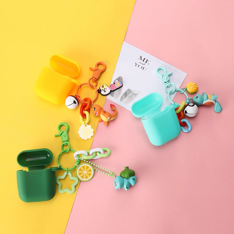 

Cute Japanese Cartoon Silicone Case for Apple Airpods Case Accessories Bluetooth Earphone Case Bag Decoration Doll Bell Key Ring