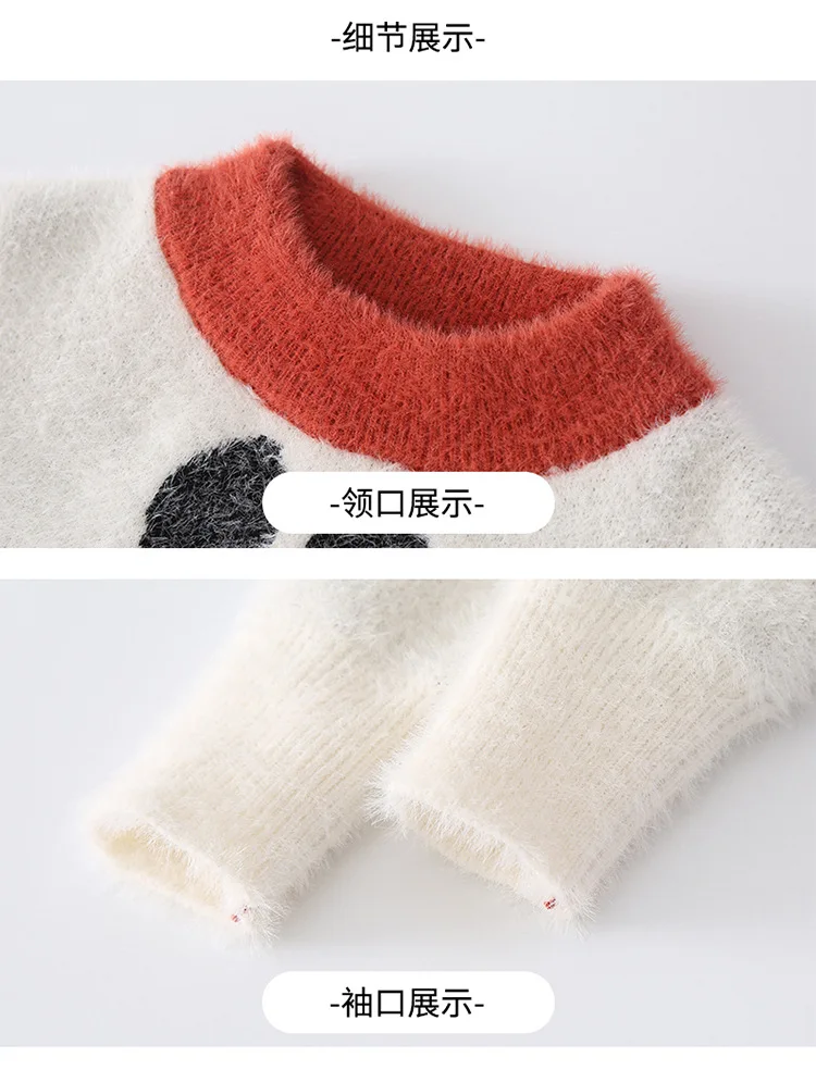 Г. Свитера для девочек; осенний милый свитер с божьей коровкой; вязаные свитера с рисунком; повседневные пуловеры для девочек; топы; одежда для детей