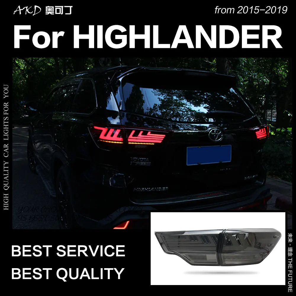 Автомобильный Стайлинг для Toyota Highlander хвост светильник s 2015 светодиодная… Kluger