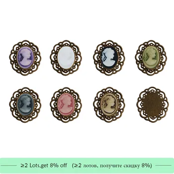 

oval cameo metal button flatback can choose colors 10PCS/lot(BTN-5658)