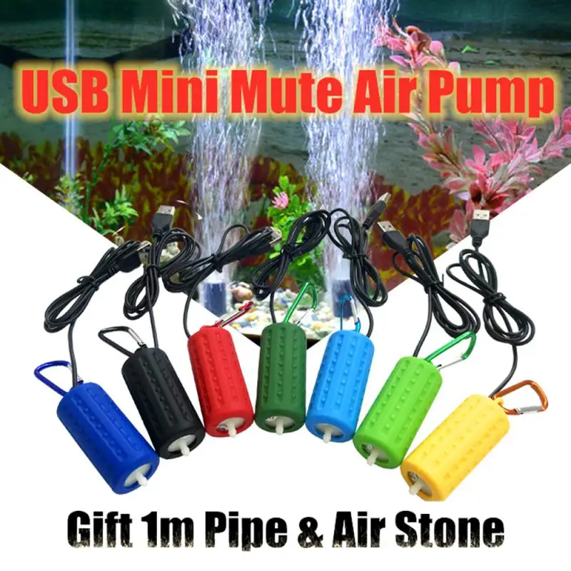 Mini acuario portátil USB, filtro de pecera, Bomba de aire, de oxígeno silencioso, ahorro de energía, accesorios de contenedor de vidrio