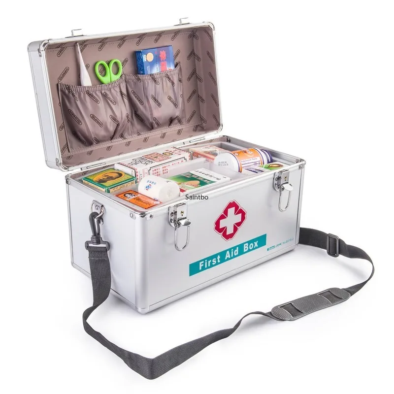  Portable portable household medical box with 14-inch aluminum alloy with lock house use strorage oa