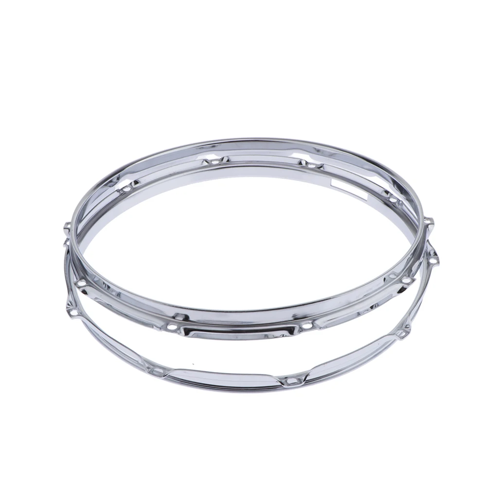 2 Pcs Premium Alloy Steel Snare Drum Hoop Rim 14 inch 10 Holes 2.5mm