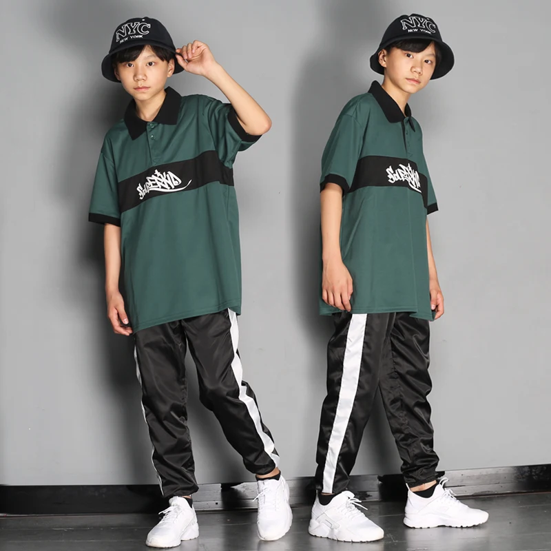 

Green Street Dance Costume Hip Hop Dancewear Rave Outfit Stage Costume Designer Clothes Kids Jogger Fashion Wears DL7899