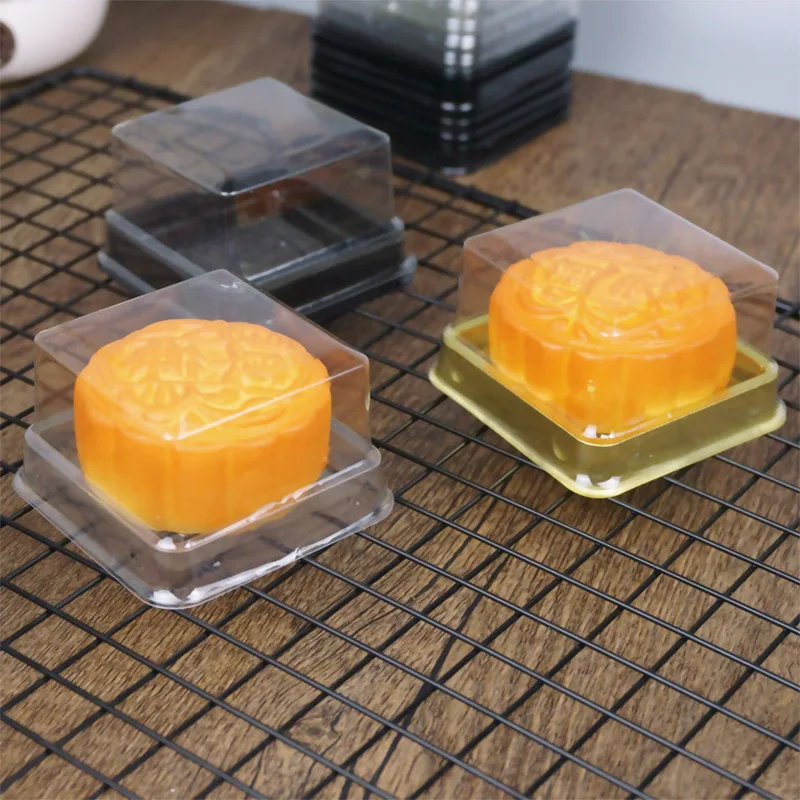 50 г квадратная Луна противни для пирожных Mooncake упаковочная коробка контейнер держатель с крышками пластик прозрачный выпечки Десерт торт коробки