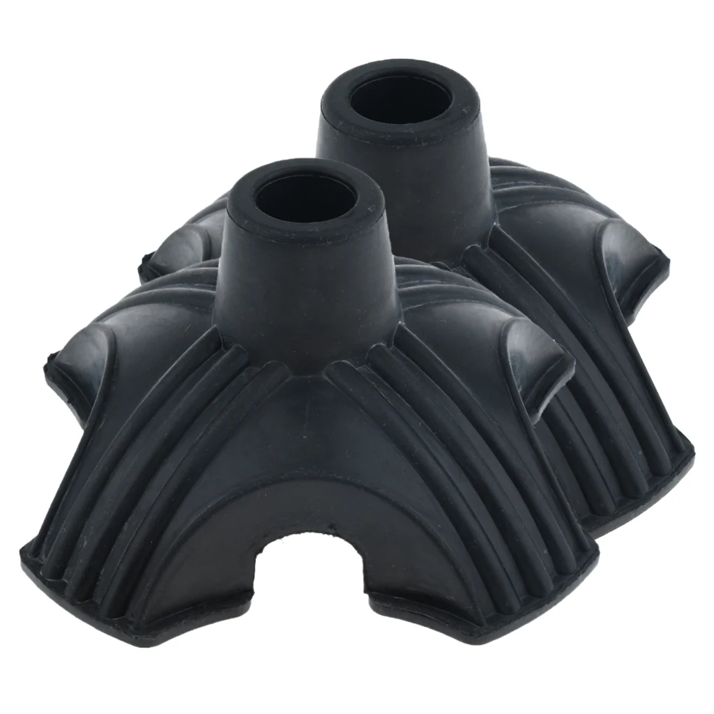 Pack of 2 Anti-slip Quad Rubber Replacement Tip Base For Elderly Cane Walking Stick Crutches 7/8 Inches