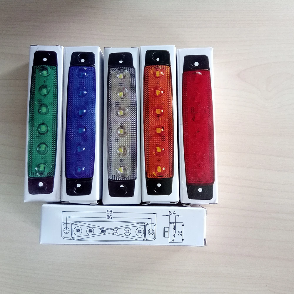 FORTEK 6 SMD светодиодный Авто Грузовик грузовой прицеп боковые габаритные указатели поворота сигнальные огни хвост, предупреждение Лампа для фары заднего света 12 V-24 V