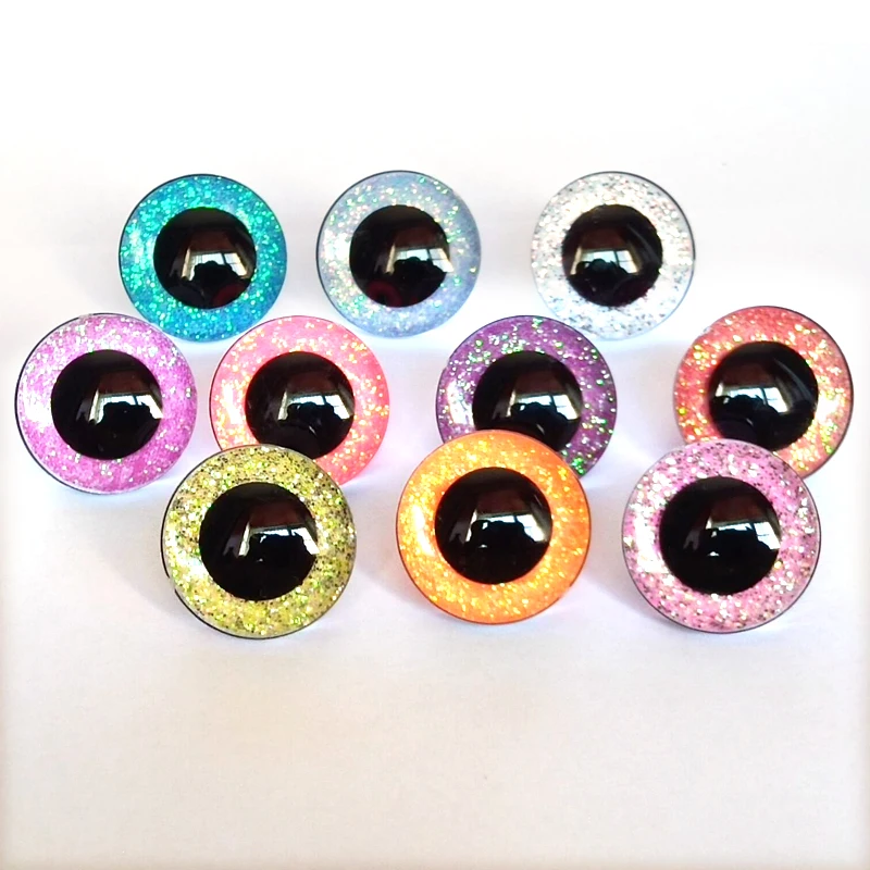 20pcs 3D Safety Glitter Toy Eyes For DIY Plush Toys