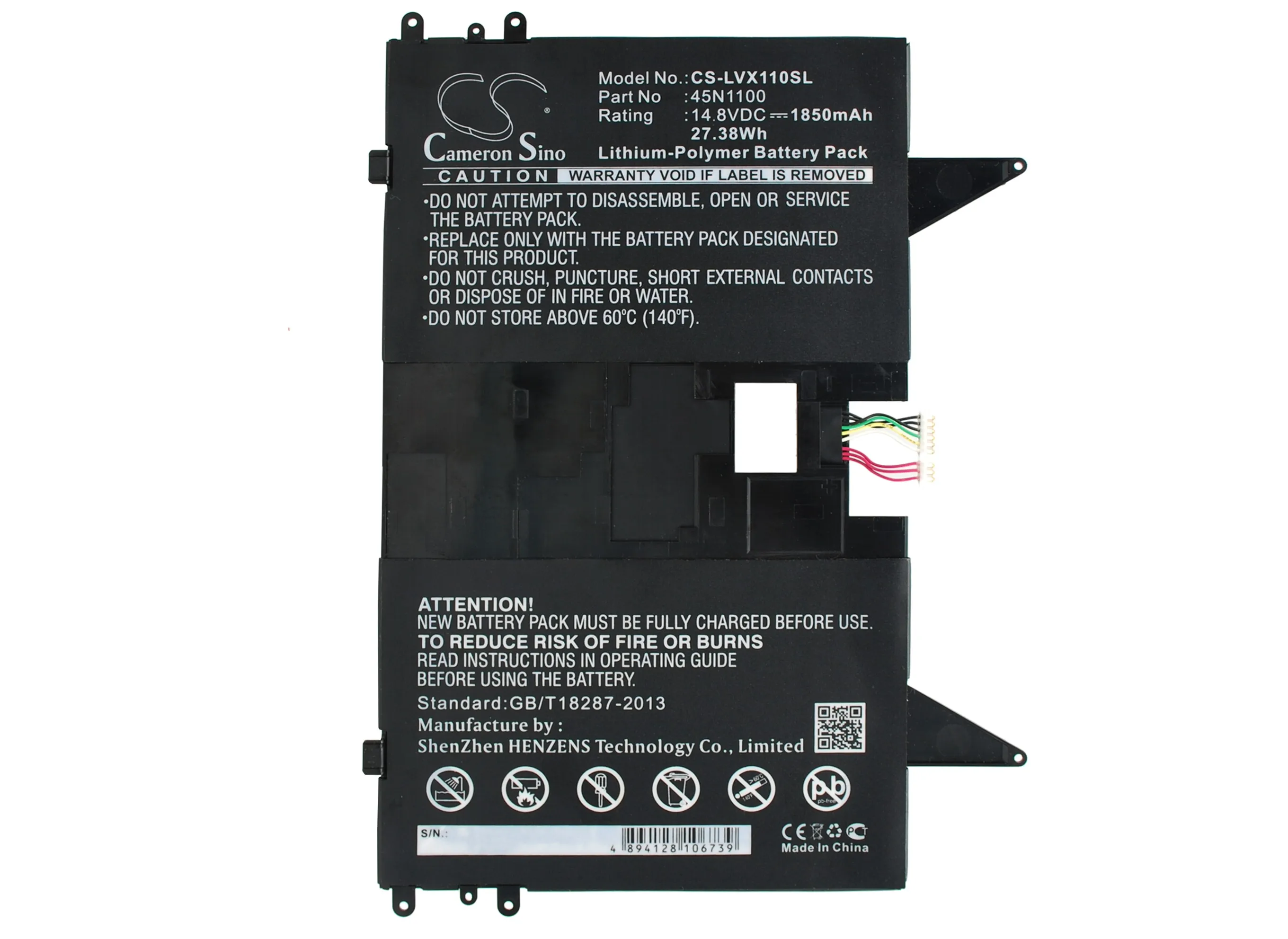 Аккумулятор Cameron Sino для Lenovo Thinkpad X1 Helix Tablet PC 45N1100 45N1101 1850 мАч | Электроника