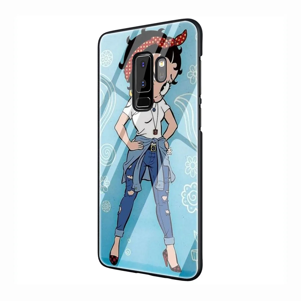 EWAU Betty Boop чехол из закаленного стекла для телефона для samsung S7 край S8 S9 S10 Note 8, 9, 10, плюс A10 20 30 40 50 60 70 - Цвет: G5