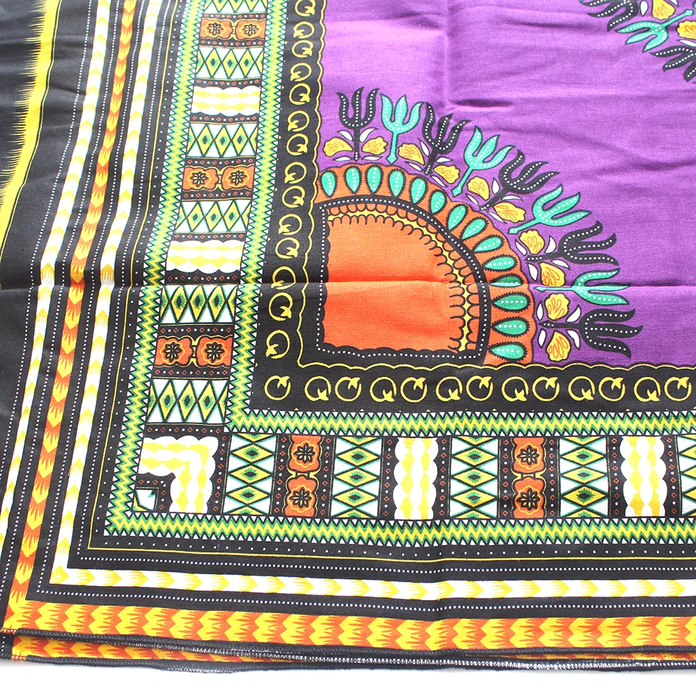 Новейший хлопок африканский Дашики с принтом Фиолетовый Цвет Африка Анкара ткань