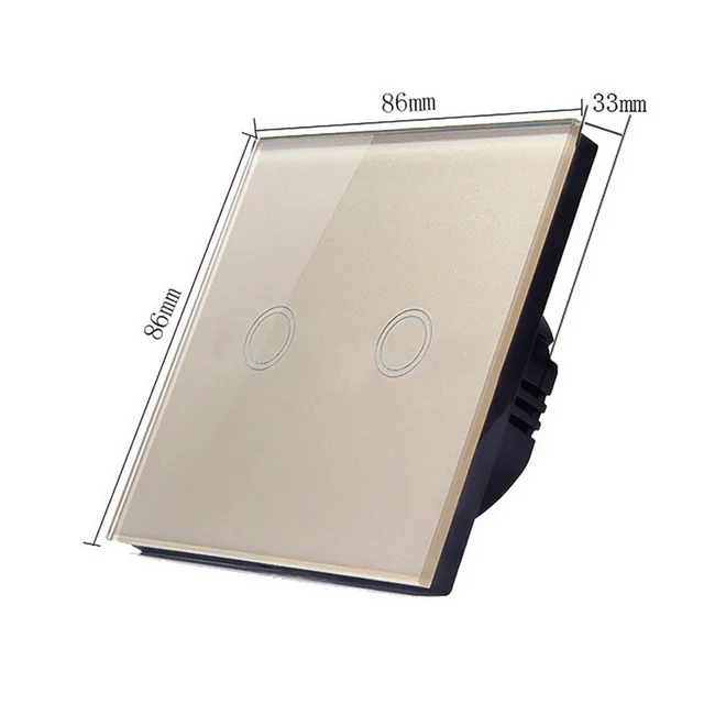 2 Gang Switch ЕС/Великобритания Стандартный 1/2/3 Стандартный AC110V~ 240V с украшением в виде кристаллов Стекло Панель светильник переключатели, настенный сенсорный выключатель настенный светильник переключатель - Цвет: 2 Gang Switch