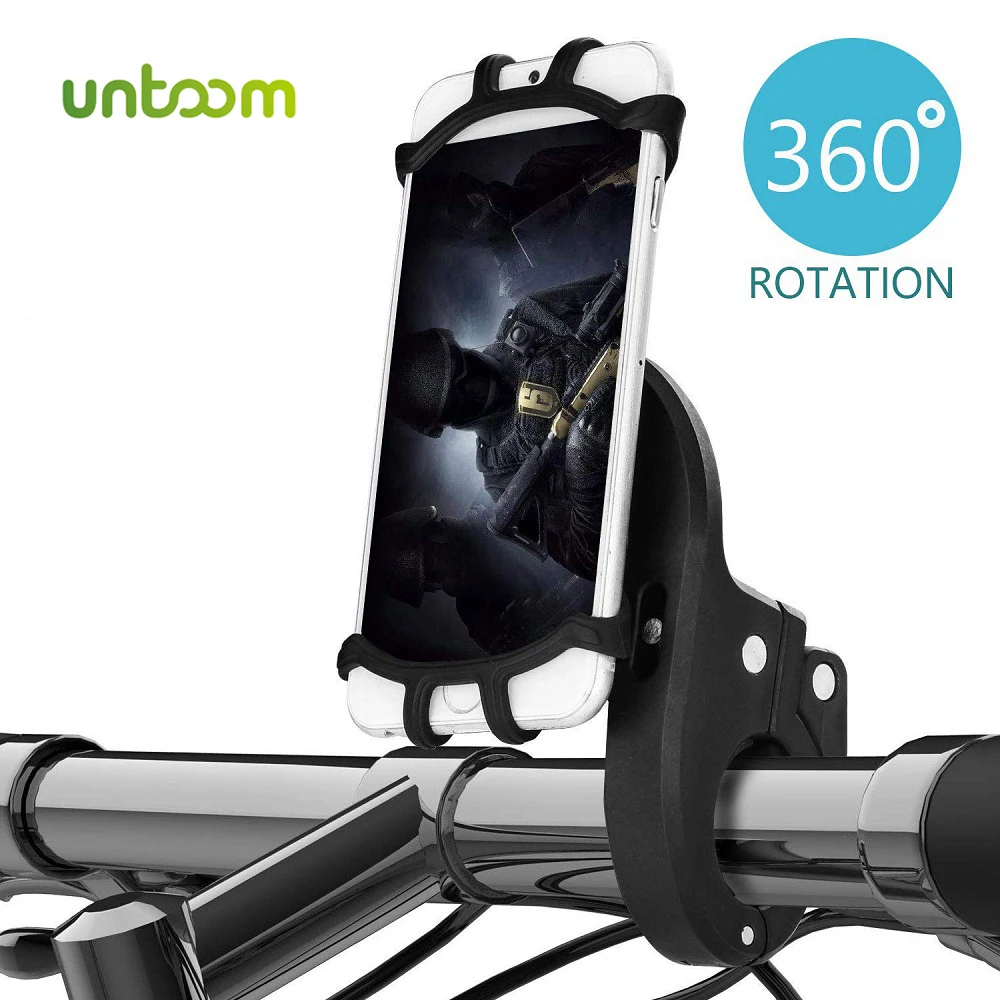 

Untoom Bike Phone Holder 360 Degree Rotatable Silicone Motorcycle Scooter Phone Mount Bicycle GPS Units Holder for iPhone Xiaomi