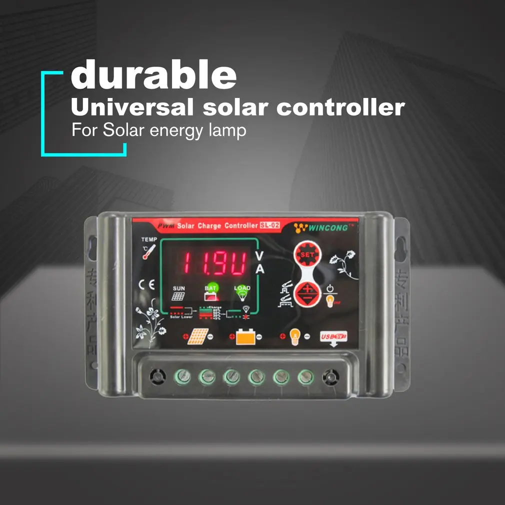 

10A LCD Display Solar Charger Controller For 12V 24V 11.1V LI-ION Lead Acid LiFePO4 Battery Regulator