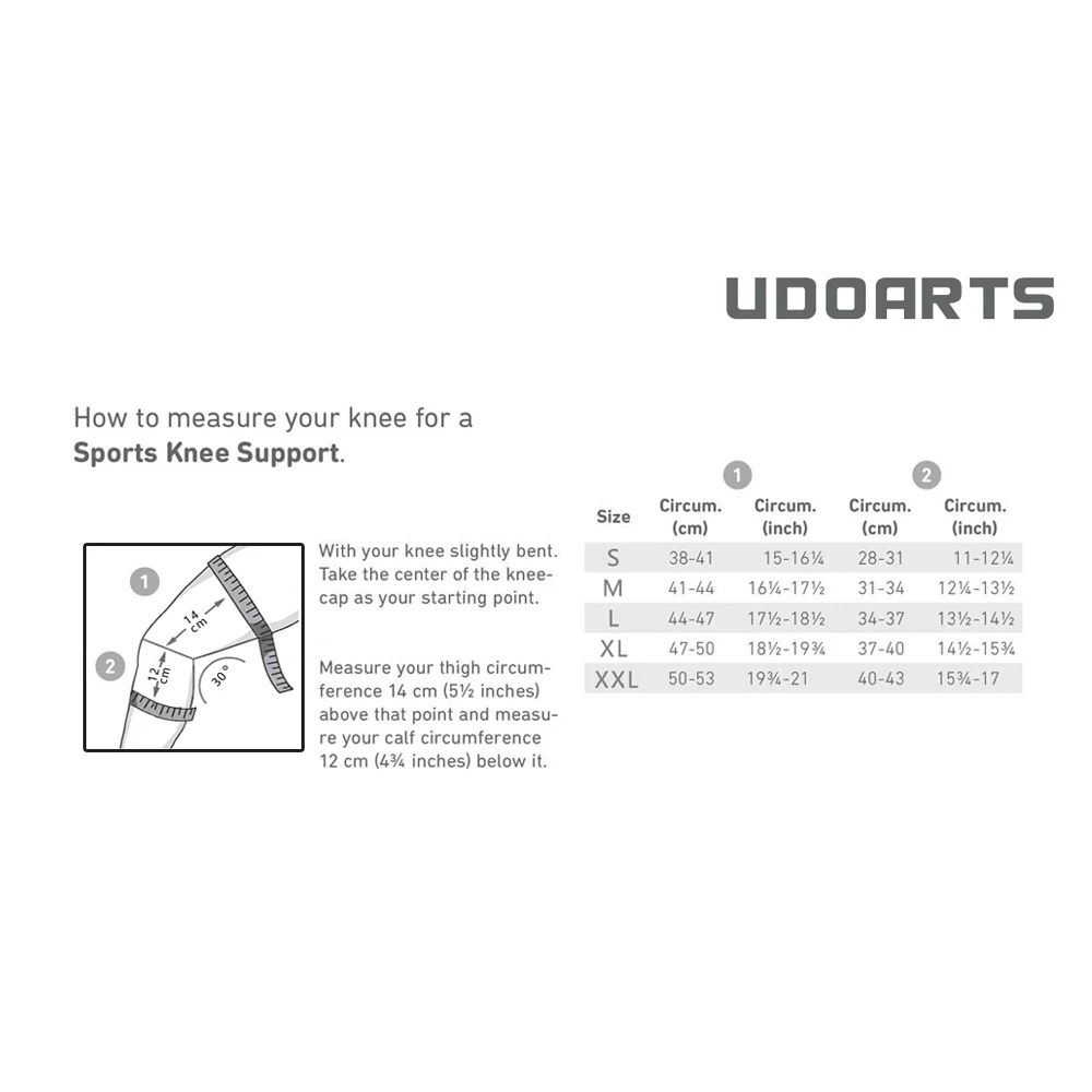 Udoarts спортивный колено компрессионный Чехол Поддержка 1 шт