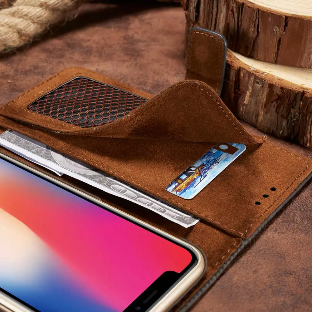 Кожаный флип-чехол FLOVEME для iPhone 11 Pro XS Max X XS 8 7 чехол для samsung S9 S8 S7 Edge S10 A6 A7 A8 Note 9 10 Магнитный чехол