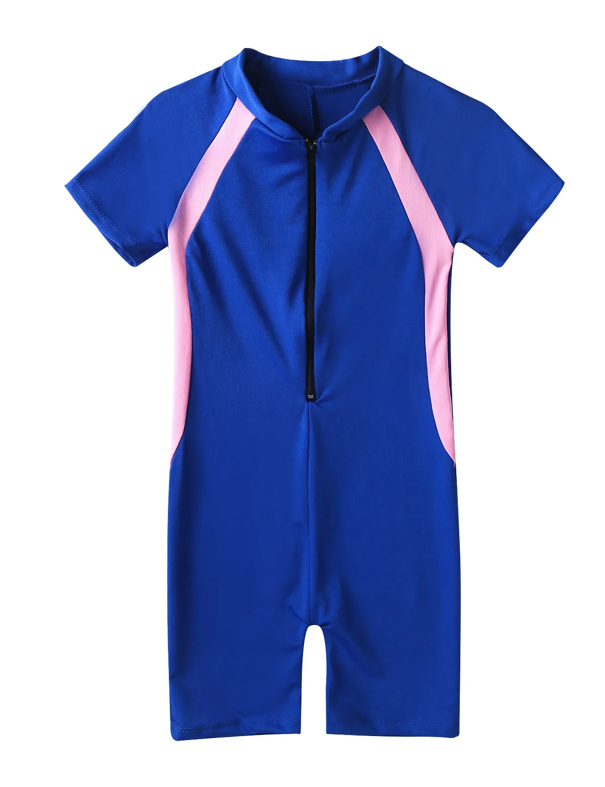 Kids Girls Wetsuit Swimsuit One-piece Short Sleeves Zippered Shorty Swimwear Bathing Suit Rash Guard Swimming Bodysuit children swimsuit