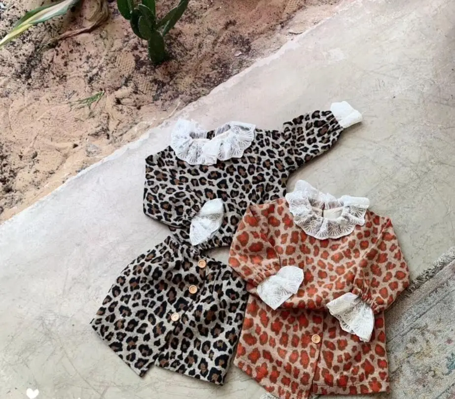 

2019 Baby Girls Fall Fashion Lace Leopard Sets, Top + Skirts 5 sets/lot, Wholesale, Free Shipping
