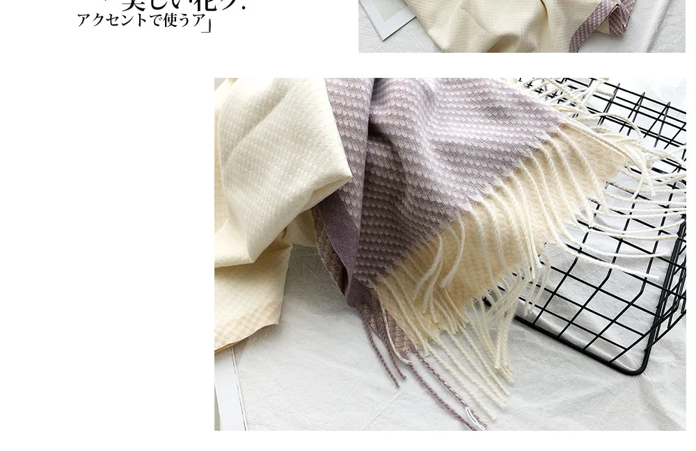 Вязаный шарф из кашемира пашмины длинный шарф с теплее Tessel Модный зимний шарф роскошный подарок для женщин