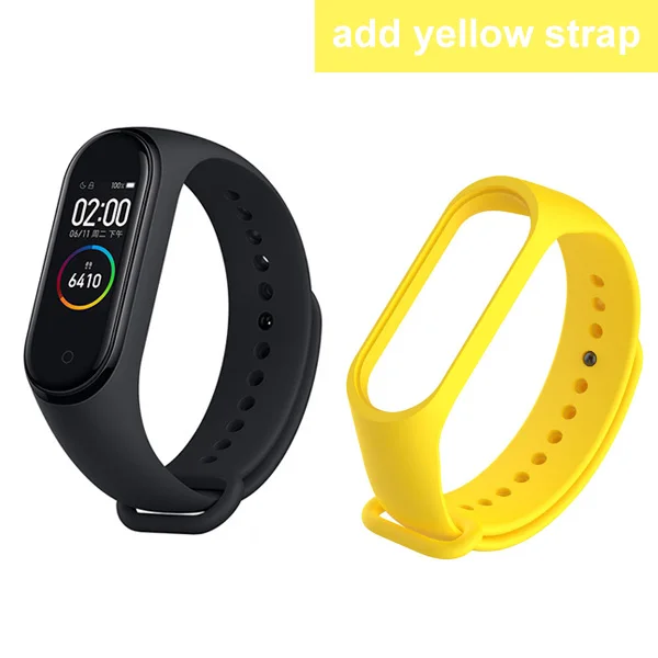 add yellow strap Глобальная версия Xiaomi mi группа 4 смарт-браслет 6-axis Сенсор активно-матричные осид, Экран Bluetooth 5,0 Водонепроницаемый монитор сердечного ритма mi Группа 4 - Цвет: add yellow strap