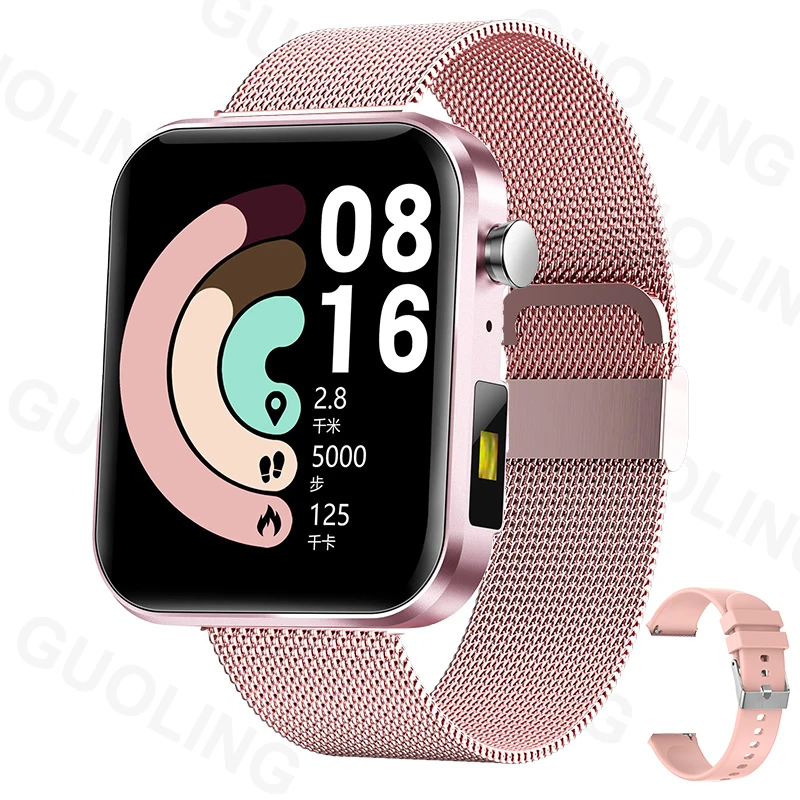 2021 New Body Temperature Smart Watch Women Full Touch Men Smartwatch IP68 Waterproof Fitness Bracelet LED light for Android IOS 