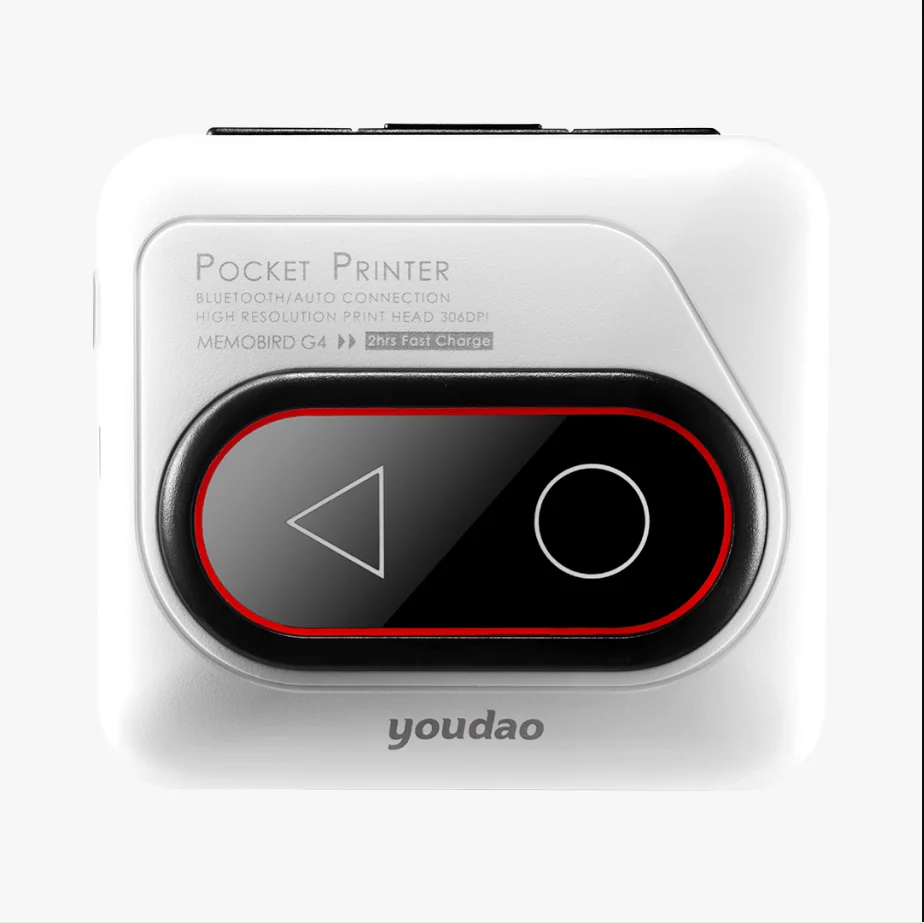 Белый Карманный принтер Xiaomi Youdao портативный мини-термопринтер Bluetooth HD 306 точек/дюйм мини беспроводной термальный фотопринтер - Цвет: Белый