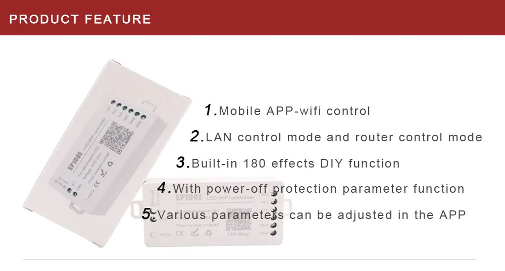 SP108E светодиодные полосы Wi-Fi контроллер пикселей от смартфона приложение для WS2811 WS2812B WS2813 SK9822 APA102 светодиодный светильник DC5-24V