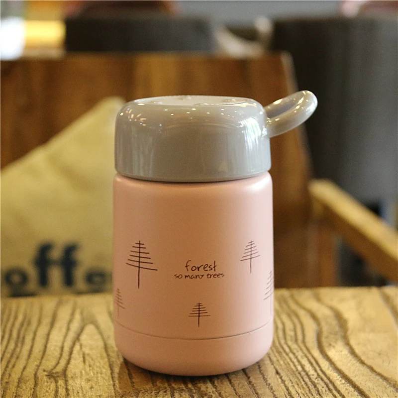 

300Ml Vacuum Cup Stainless Steel Student Portable Lunch Female Kitchen Soup Food Bottle Mini Cartoon Container Lunch Box Cute