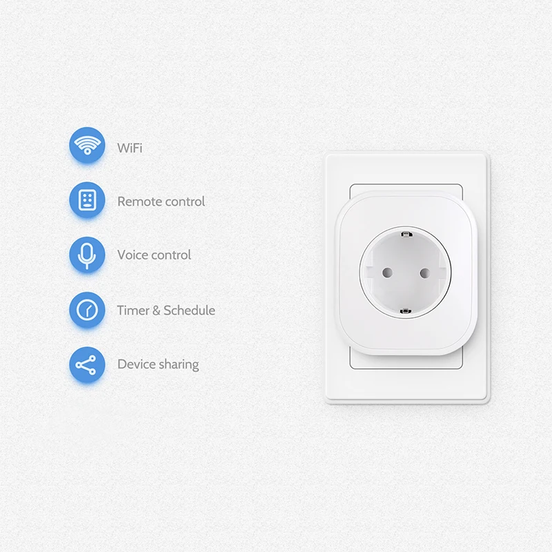 

Smart WiFi Plug APP Remote Control Socket Voices Timing Home Outlet Switch _WK