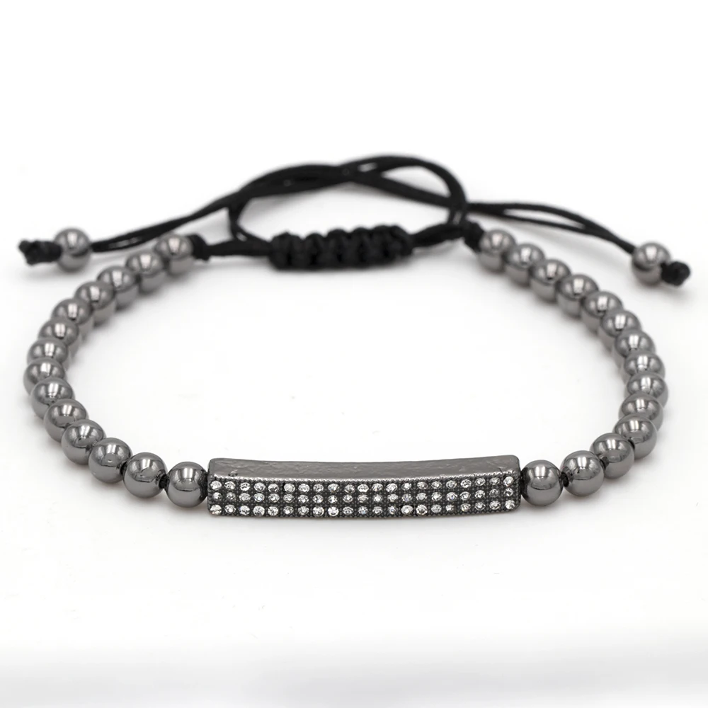 Новый браслет для мужчин браслеты с микроинкрустацией бусины из циркона мужское
