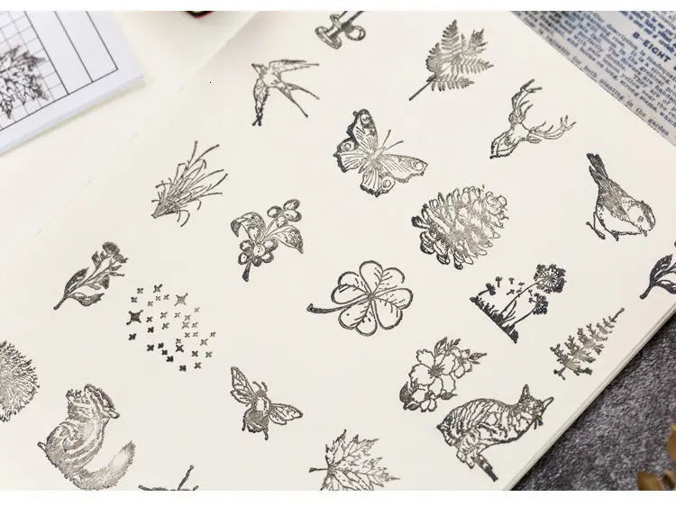 Деревянная печать милые животные ручной аккаунт украшение инструмент дневник уплотнение резиновый прозрачный альбом для штампов для DIY