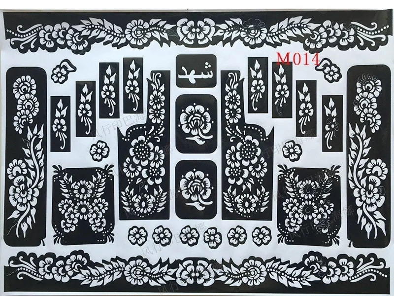 New Hot India Henna Temporary Tattoo Stencils For Hand Leg Arm Feet Body Art SMR88