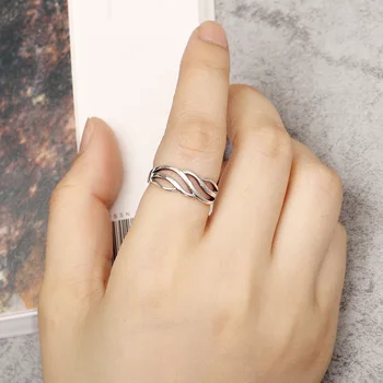 

C1079 S925 Sterling Silver Korean fashion silver female personalized index finger opening ring