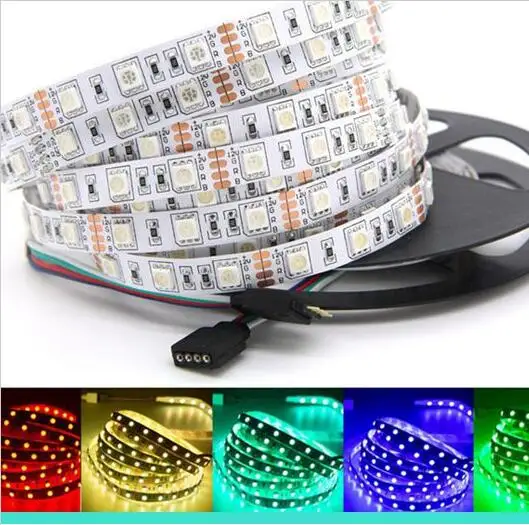 Высокое качество водонепроницаемый цветных(RGB) светодиодных лент 5050 5 м 300led+ 24 ключ пульта дистанционного управления