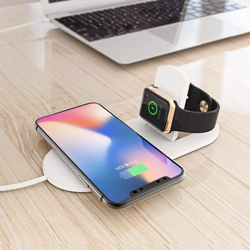 

For Apple Watch 1 2 3 4 5 Wireless Charger Dock 2 in 1 Fast Qi Phone Wireless Charging Pad For iPhone 11 Pro XS Max XR X 8 Plus