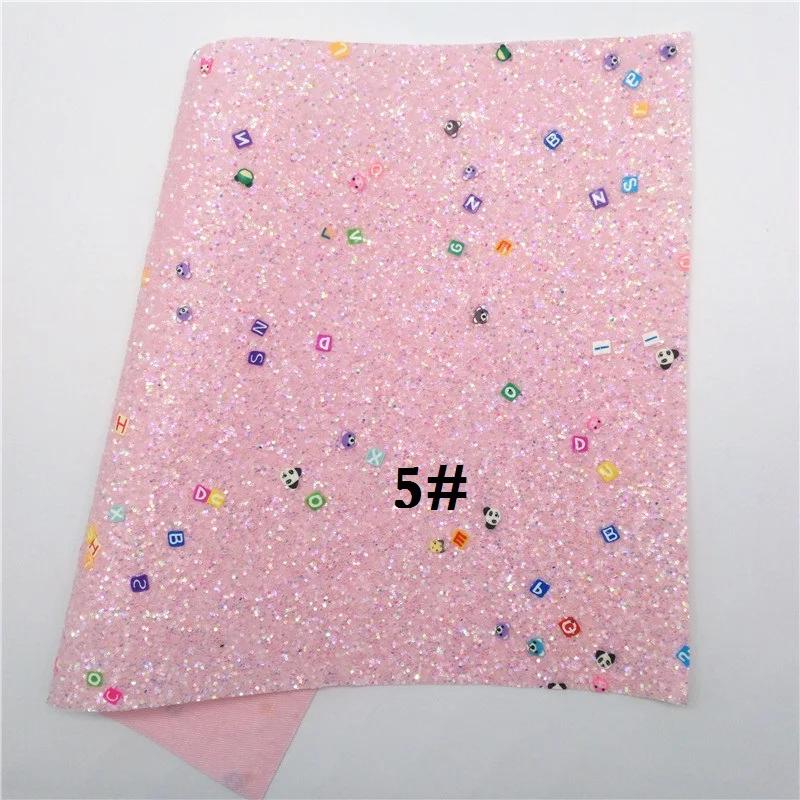 Glitterwishcome 21X29 см, размер А4, плотная блестящая кожа с мультяшными животными, Искусственная ткань из искусственной кожи, винил для бантов, GM715A - Цвет: 5
