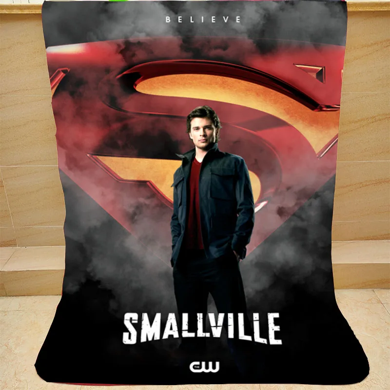 Одеяло на кровать из кораллового флиса Smallville плюшевое Детское покрывало для сна
