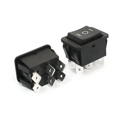 

2 pcs 15A 250VAC 20A 125VAC 6 Pin DPDT 3 Position Latching Rocker Switch for Car