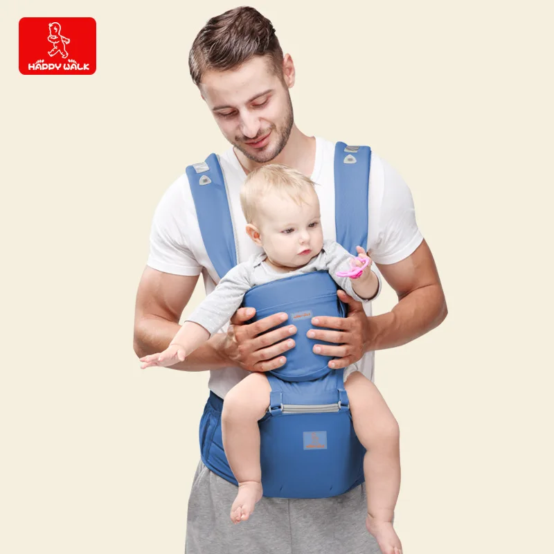Happywalk Детские Ремни Детские Хипсит(пояс для ношения ребенка) многофункциональный мешок держать ребенка артефакт - Цвет: Синий