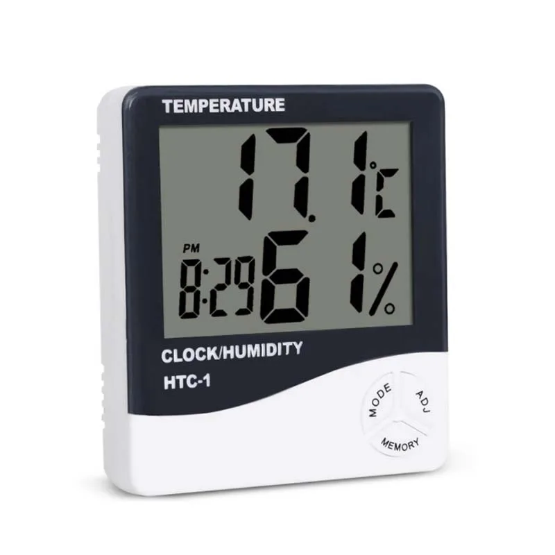 

Digital Hygrometer Indoor ThermometerTemperature Humidity Alarm Clock Large LCD Screen with Hanging Hole and Stand